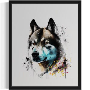 Akita Dog Watercolor Art Print, Wall Art Poster, Original Paint Artwork, Artwork Decor