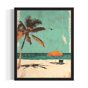 Beach Pop Art Poster Art Print, Living Room Wall Art Poster, Original Paint Artwork, Artwork Decor