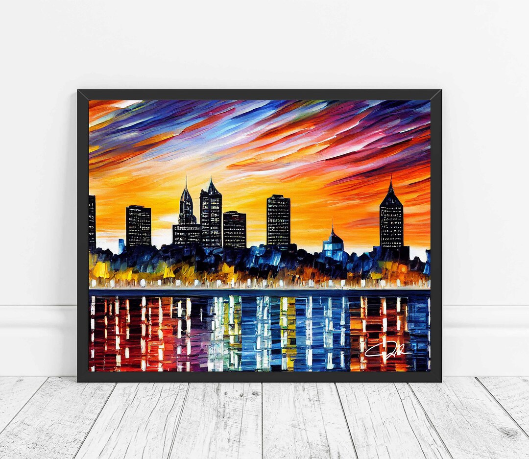 Rochester New York Skyline Art Print Rochester Painting Wall Art, Original Rochester Artwork