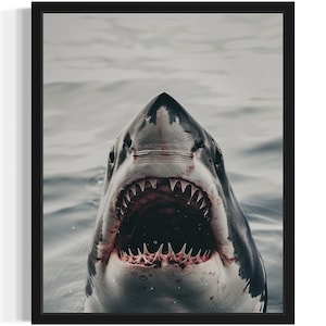 Shark Animal Wildlife Art Print, Wall Art Poster, Original Paint Artwork, Artwork Decor