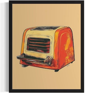Toaster Vibrant Neon Pop Art Stock Illustration