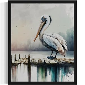 Pelican Bird Watercolor Art Print, Wall Art Poster, Original Paint Artwork, Artwork Decor