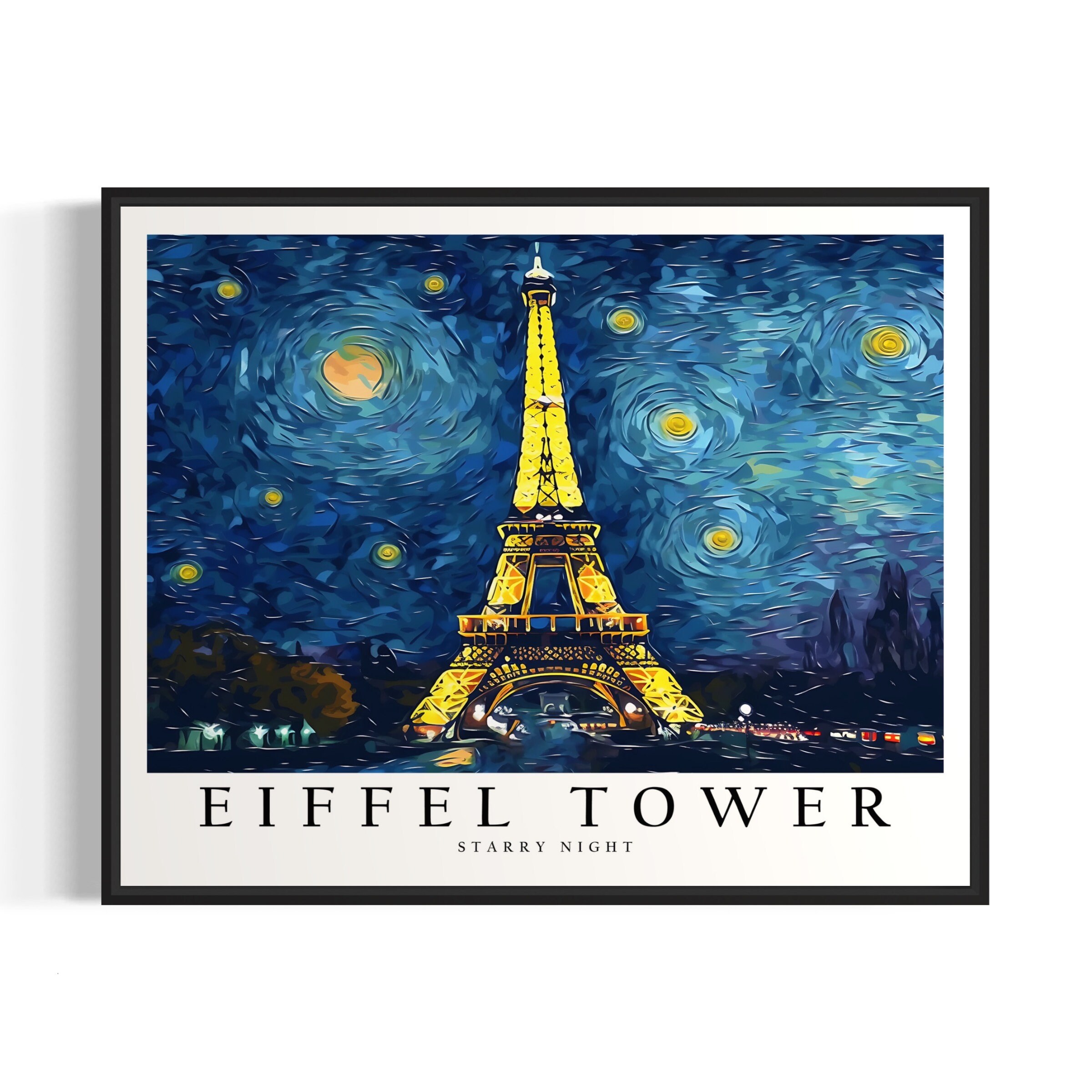 Eiffel Tower Starry Night Art Print, Van Gogh Eiffel Tower