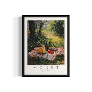 Summer Picnic Monet Still Life Art Print, Wall Art Poster, Original Paint Artwork, Artwork Decor