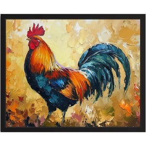 Rooster Abstract Art Print, Wall Art Poster, Original Paint Artwork, Artwork Decor