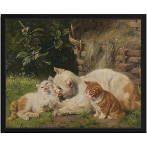 Cats Art Print, Wall Art Poster, Original Paint Artwork, Artwork Decor