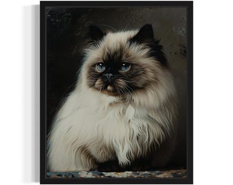 Himalayan Cat Art Print, Wall Art Poster, Original Paint Artwork, Artwork Decor
