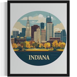 Indiana States Scenery Art Print, Wall Art Poster, Original Paint Artwork, Artwork Decor