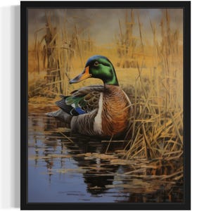 Mallard Waterfowl Art Print, Wall Art Poster, Original Paint Artwork, Artwork Decor