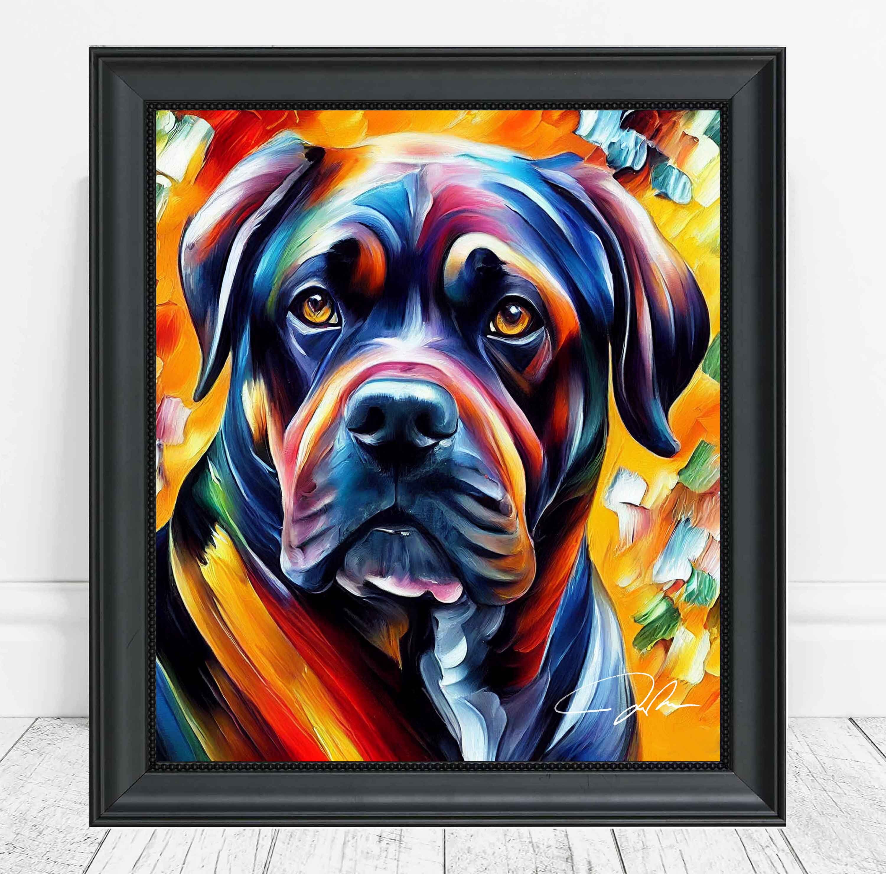 Cane Corso Art Print Cane Corso Dog Portrait Painting Print Etsy