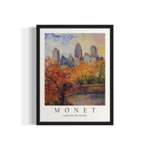 Central Park New York City Monet Still Life Art Print, Wall Art Poster, Original Paint Artwork, Artwork Decor