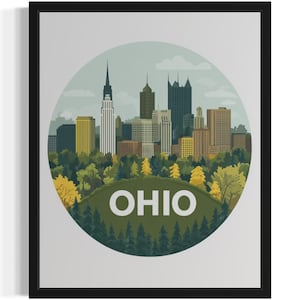 Ohio States Scenery Art Print, Wall Art Poster, Original Paint Artwork, Artwork Decor