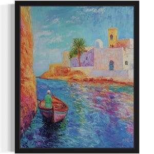 Morocco Countries Monet Art Print, Wall Art Poster, Original Paint Artwork, Artwork Decor