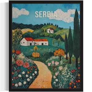 Serbia Europe Scenery Art Print, Wall Art Poster, Original Paint Artwork, Artwork Decor
