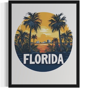 Florida States Scenery Art Print, Wall Art Poster, Original Paint Artwork, Artwork Decor