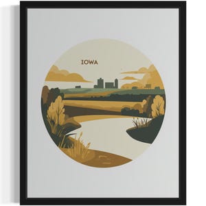 Iowa States Scenery Art Print, Wall Art Poster, Original Paint Artwork, Artwork Decor