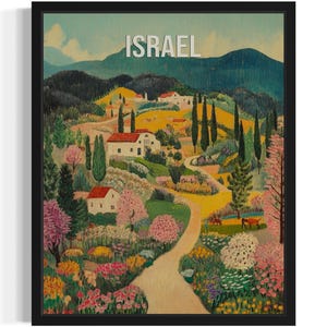 Impresión artística de paisajes de Europa e Israel, póster de arte mural, obra de arte de pintura original, decoración de obras de arte