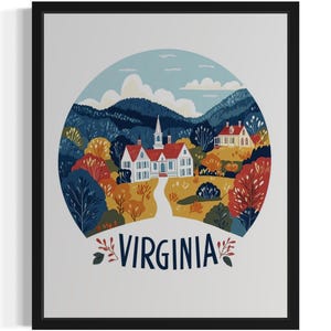 Virginia States Scenery Art Print, Wall Art Poster, Original Paint Artwork, Artwork Decor