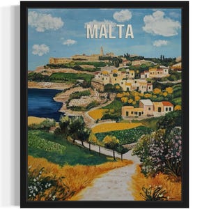Malta Europe Scenery Art Print, Wall Art Poster, Original Paint Artwork, Artwork Decor