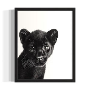 Panther Tier Schwarz Weiß Poster Kunst Druck, Wohnzimmer Wand Kunst Poster, Original Farbe Kunstwerk, Kunstwerk Dekor