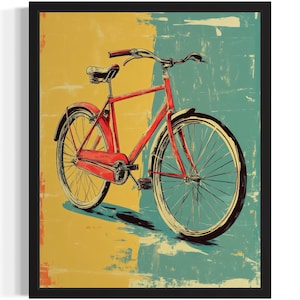 Fahrrad Pop Art Druck, Wand Kunst Poster, Original Kunstwerk, Kunstwerk Dekor