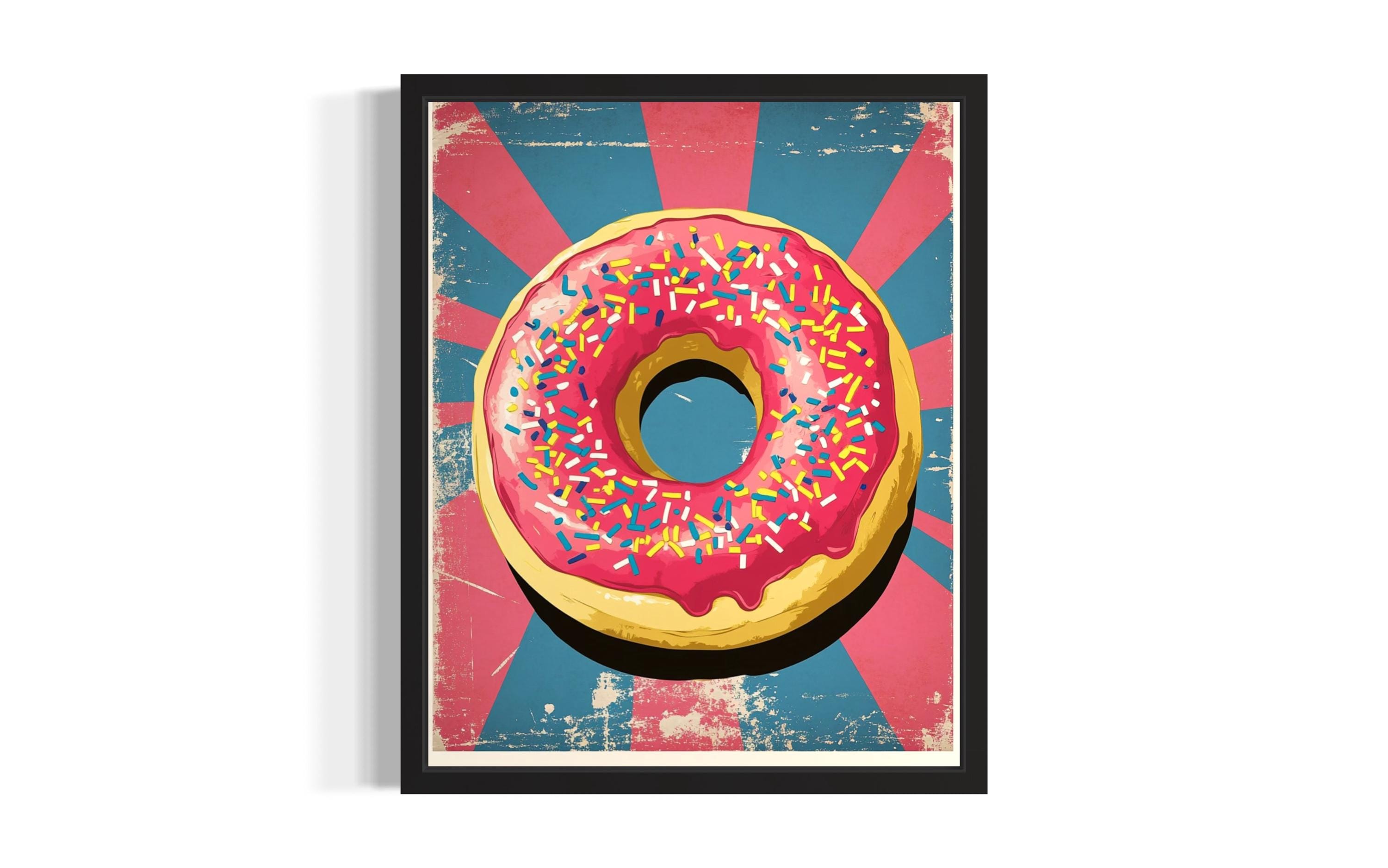 Sprinkles Doughnut Pop Art Poster Art Print, Living Room Wall Art Poster, Original Paint Artwork, Artwork Decor