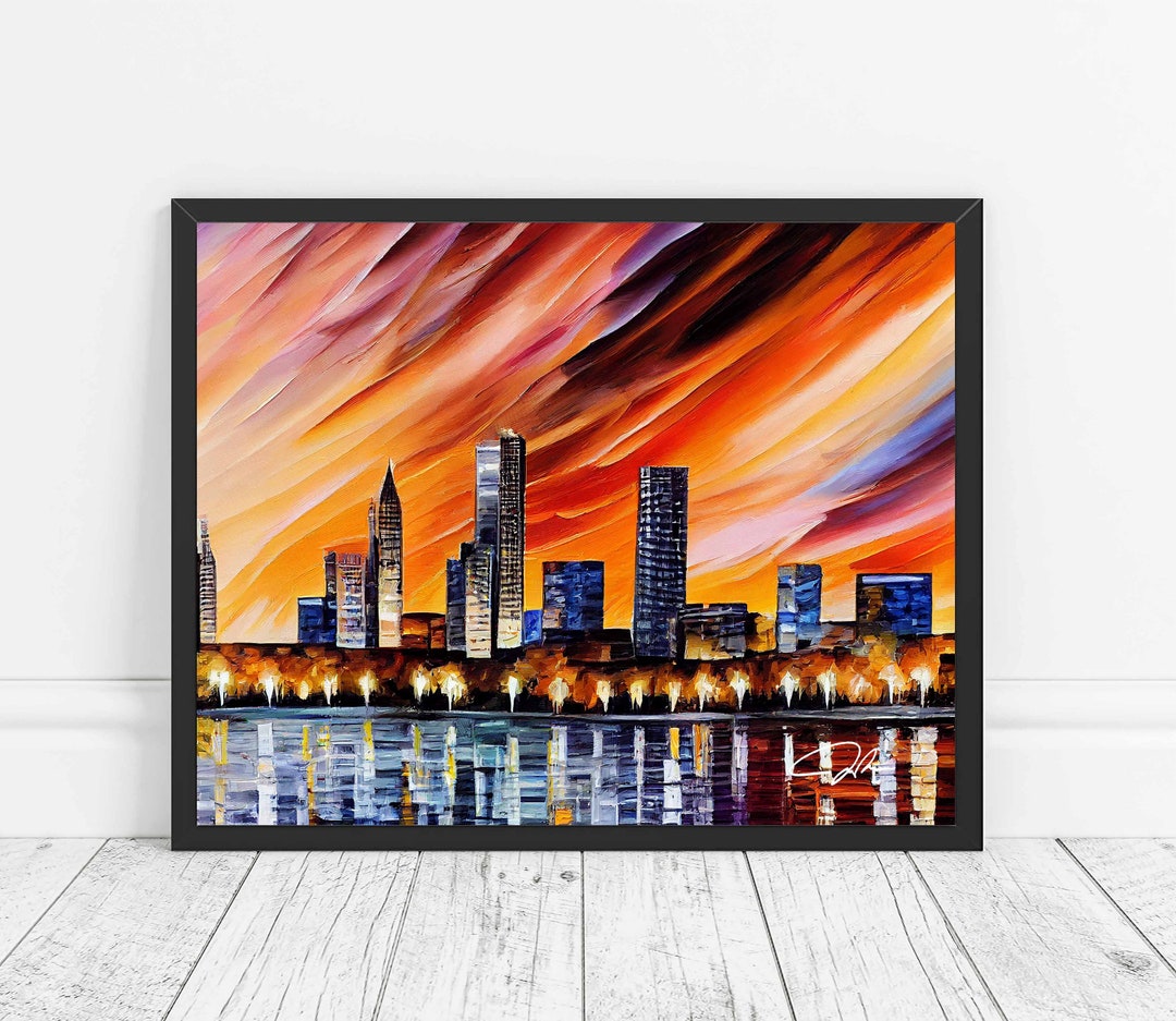 Birmingham Alabama Skyline Art Print Birmingham Painting Wall Art