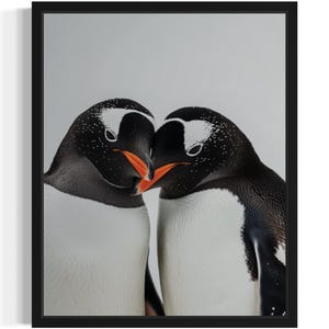 Penguins Lover Animal Wildlife Art Print, Wall Art Poster, Original Paint Artwork, Artwork Decor