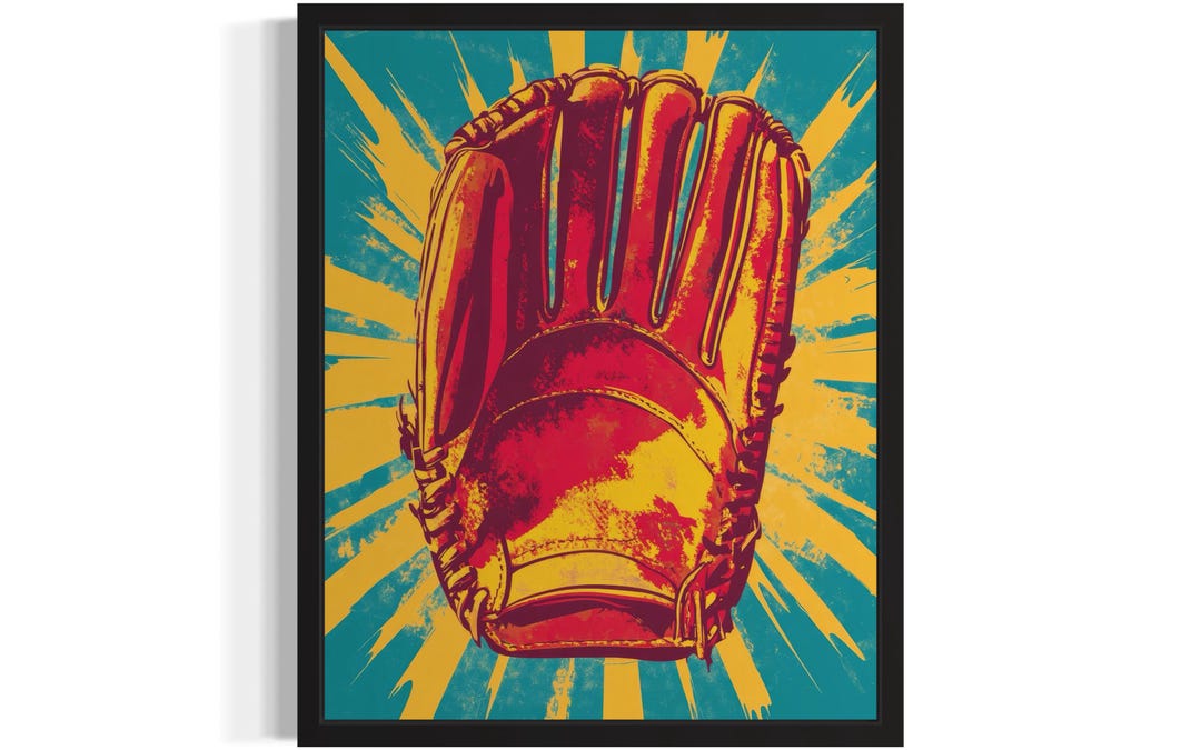 Baseball Glove Pop Art Print, Wall Art Poster, Original Paint Artwork ...