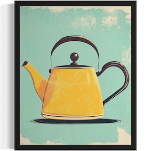 Tea Kettle Pop Art Print, Wall Art Poster, Original Paint Artwork, Artwork Decor