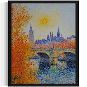 United Kingdom Countries Monet Art Print, Wall Art Poster, Original Paint Artwork, Artwork Decor