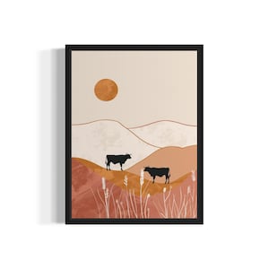 Cow Farm Animal Art Print, Wall Art Poster, Original Paint Artwork, Artwork Decor