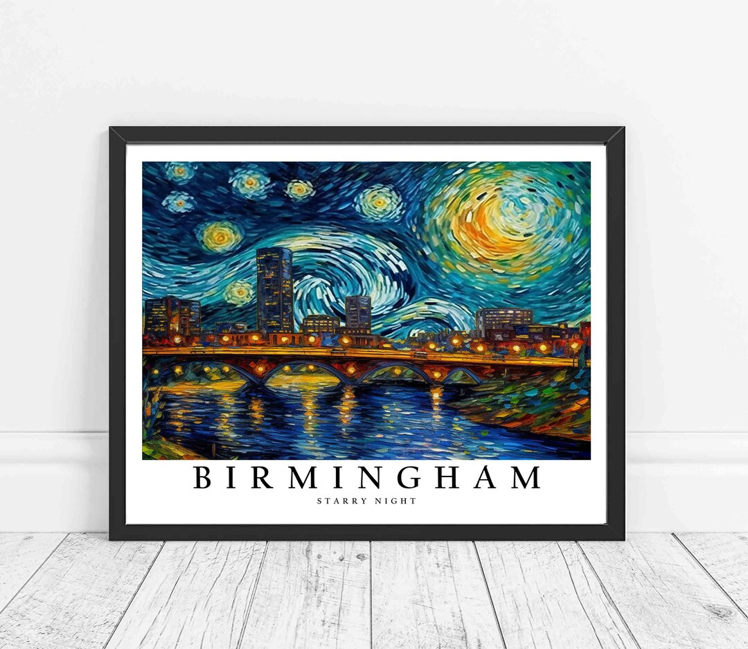 Birmingham Alabama Starry Night Art Print Van Gogh Birmingham Etsy