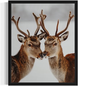 Deers Lover Animal Wildlife Art Print, Wall Art Poster, Original Paint Artwork, Artwork Decor