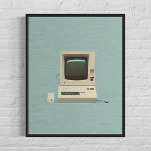 Impressão de arte de computador Pôster minimalista de computador