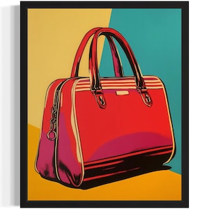 Bowling Bag Pop Art Print, Wall Art Poster, Original Paint Artwork, Artwork Decor