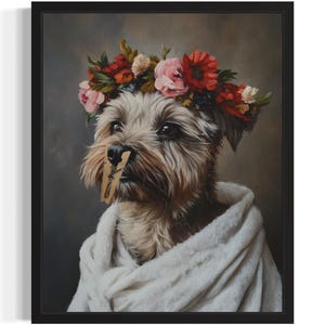 Cairn Terrier Dog Funny Restroom Art Print, Bathroom Wall Art Poster, Original Paint Artwork, Artwork Decor