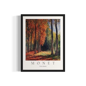 Wald Herbst Monet Stillleben Kunstdruck, Wand Kunst Poster, Originale Malerei, Kunstwerk Dekor
