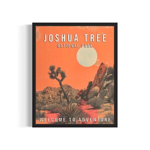 Joshua Tree National Park Poster Art Print, Vintage Nature Park  Collection Decor