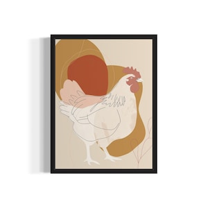 Rooster Farm Animal Art Print, Wall Art Poster, Original Paint Artwork, Artwork Decor