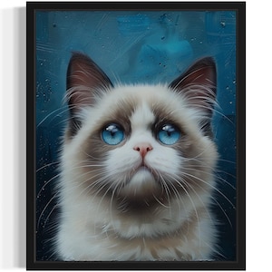 Ragdoll Cat Art Print, Wall Art Poster, Original Paint Artwork, Artwork Decor