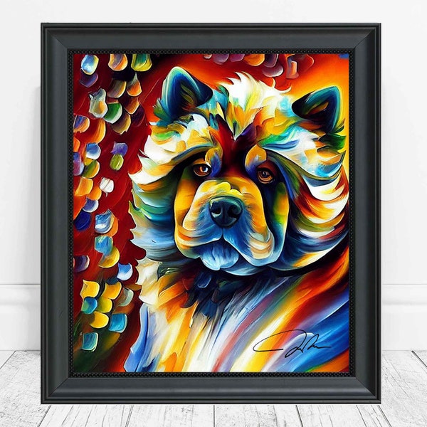 Chow Chow Art Print   Chow Chow Dog Portrait Painting Print Poster, Original Paint Artwork, Dog Abstract Wall art, Dog Lover Gift