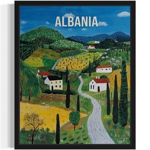 Albania Europe Scenery Art Print, Wall Art Poster, Original Paint Artwork, Artwork Decor