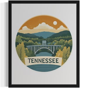 Impression d&#39;art paysage Tennessee States, affiche d&#39;art mural, oeuvre d&#39;art de peinture originale, oeuvre de décoration d&#39;art