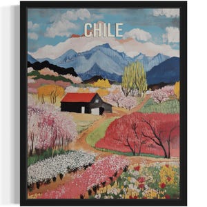 Chile Europe Scenery Art Print, Wall Art Poster, Original Paint Artwork, Artwork Decor