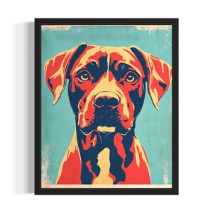 Dog Pop Art Poster Art Print, Living Room Wall Art Poster, Original Paint Artwork, Artwork Decor