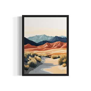 Parque Nacional do Vale da Morte, pôster de impressão de arte abstrata Boho, pintura de arte original, decoração de impressões de banheiro