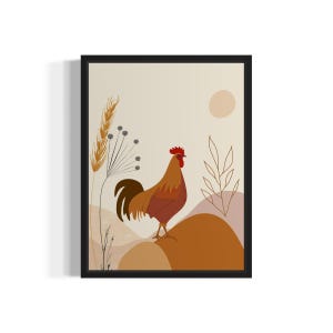 Rooster Farm Animal Art Print, Wall Art Poster, Original Paint Artwork, Artwork Decor