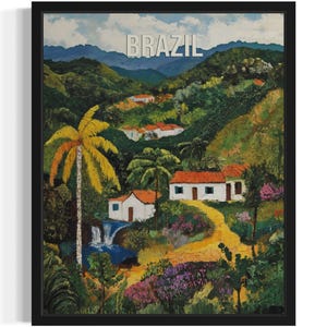 Brasilien Europa Landschaft Kunst Druck, Wand Kunst Poster, Original Kunstwerk, Kunstwerk Dekor