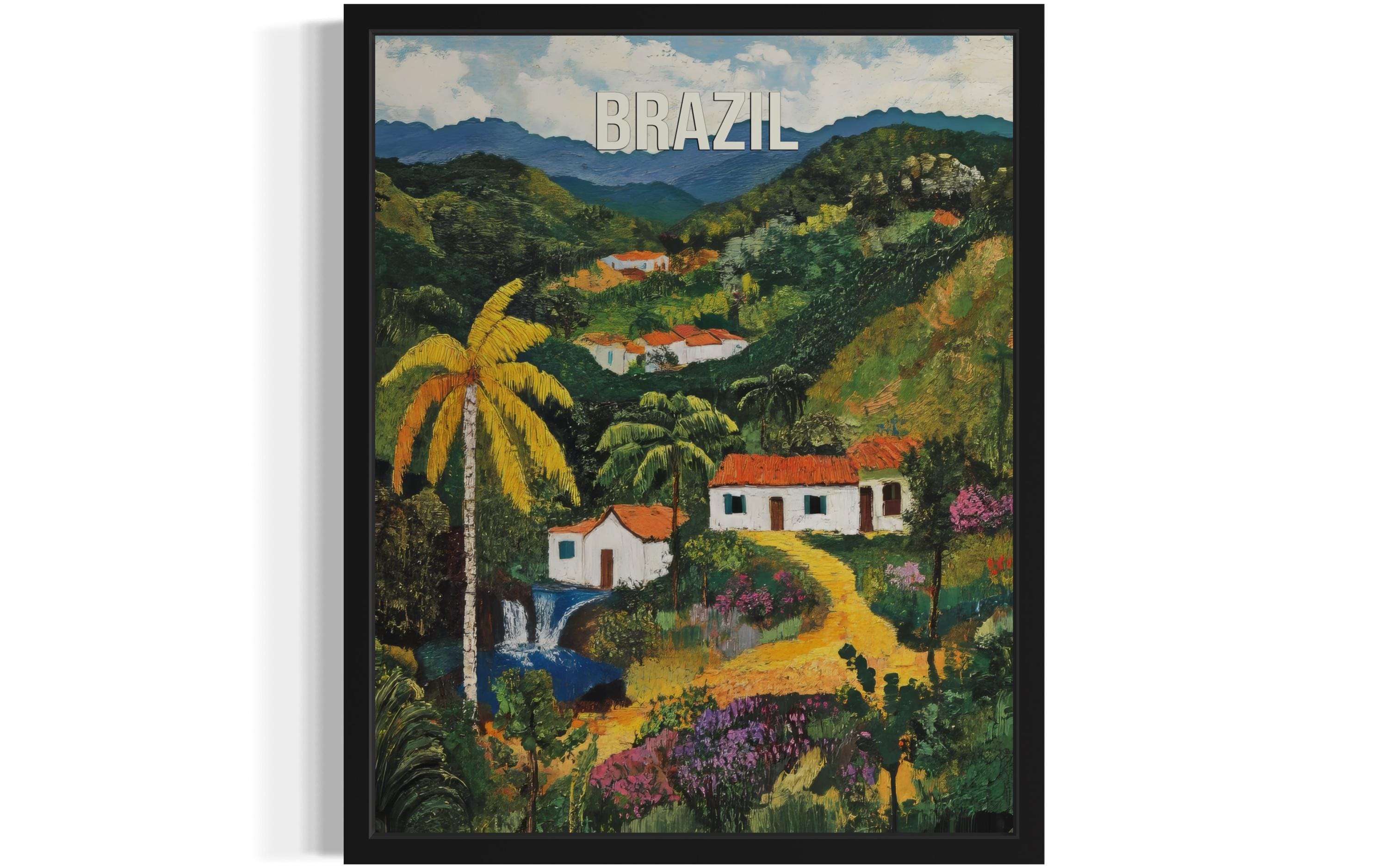 Brazil Europe Scenery Art Print, Wall Art Poster, Original Paint Artwork, Artwork Decor